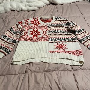 Holiday Time Festive Red and White Sweater